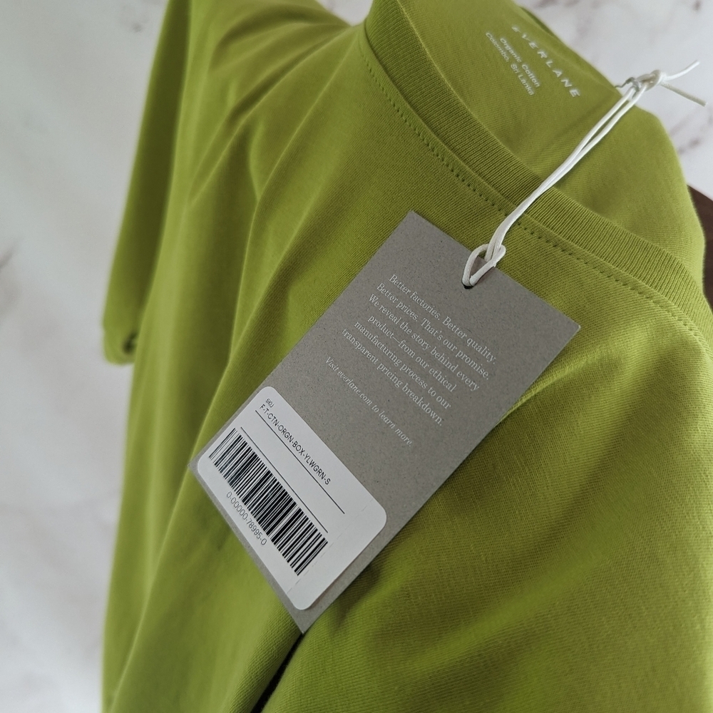 Everlane T Shirt Women Yellow Green Crew Neck Box Cut Tee Organic Cotton - Picture 12 of 12